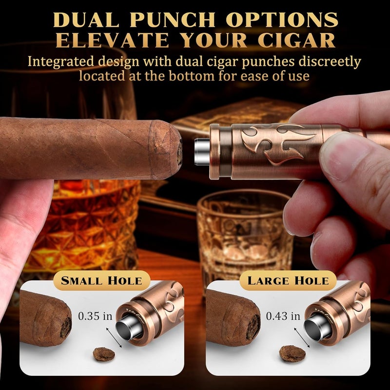 LIHTUN Portable Cigar Punch Cutter - Twist-Out Cigar Punch with 2 Sizes, Clockwise Switch Between Large and Small Punch Holes, Precision Cutting for Various Cigars, Christmas Day Gift (Rose Gold) - Image 4
